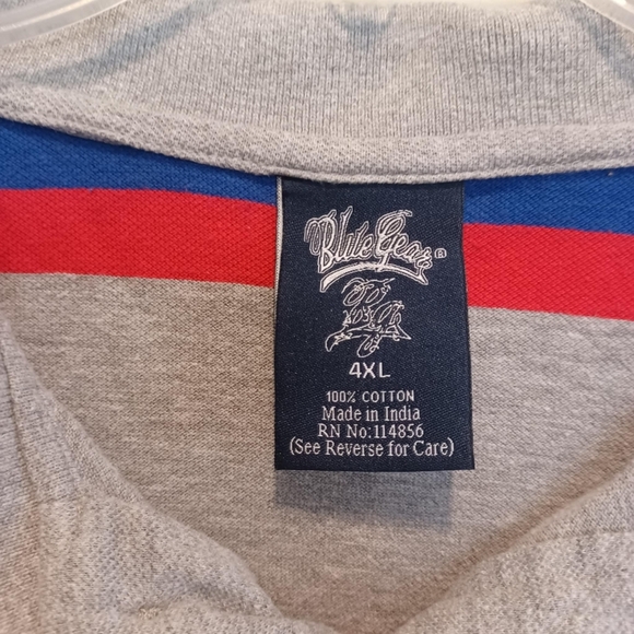 Mens Size 4XL Blue Gear Short Sleeve‎ Crewneck Multi Colored Striped 100% Cotton - Picture 5 of 6